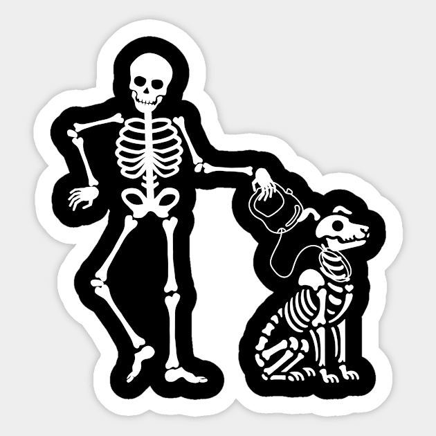 Skeleton Dog Walker Pet Sitter Halloween Sticker by The WYLD Tribe